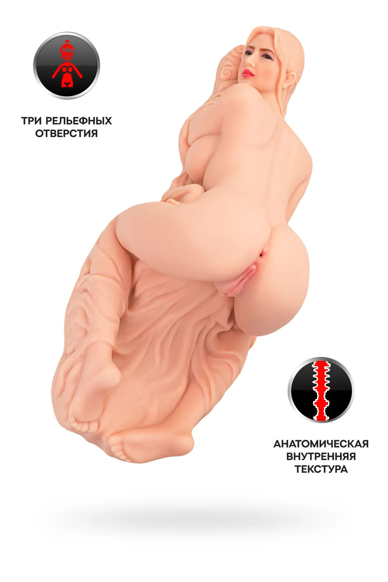 мастурбатор реалистичный kokos valentina, tpr, телесный, 42 см в России