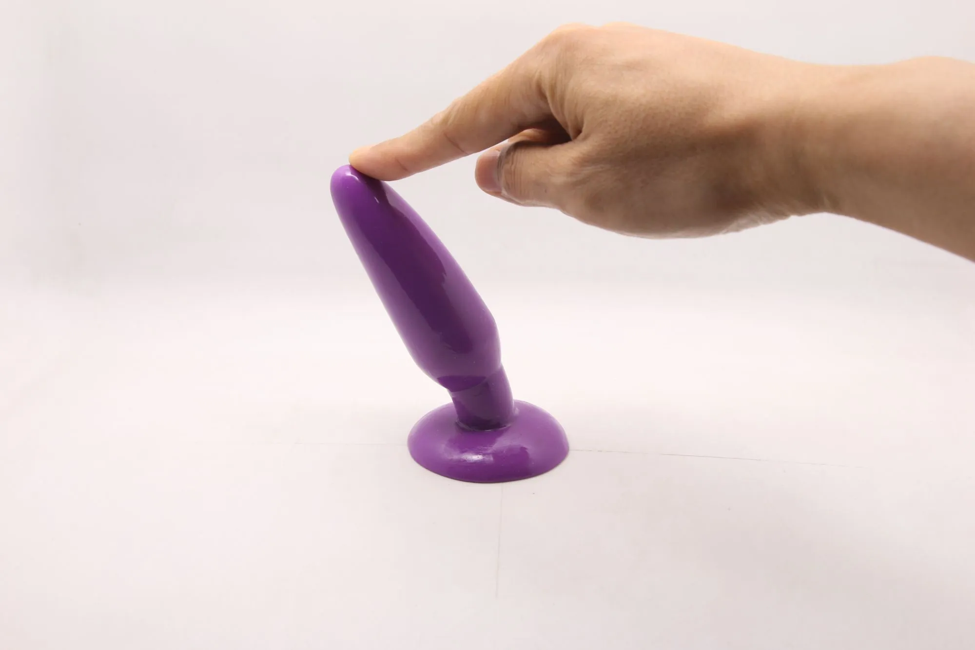 анальная пробка с присоской 3,7 см purple bi-017001r в России