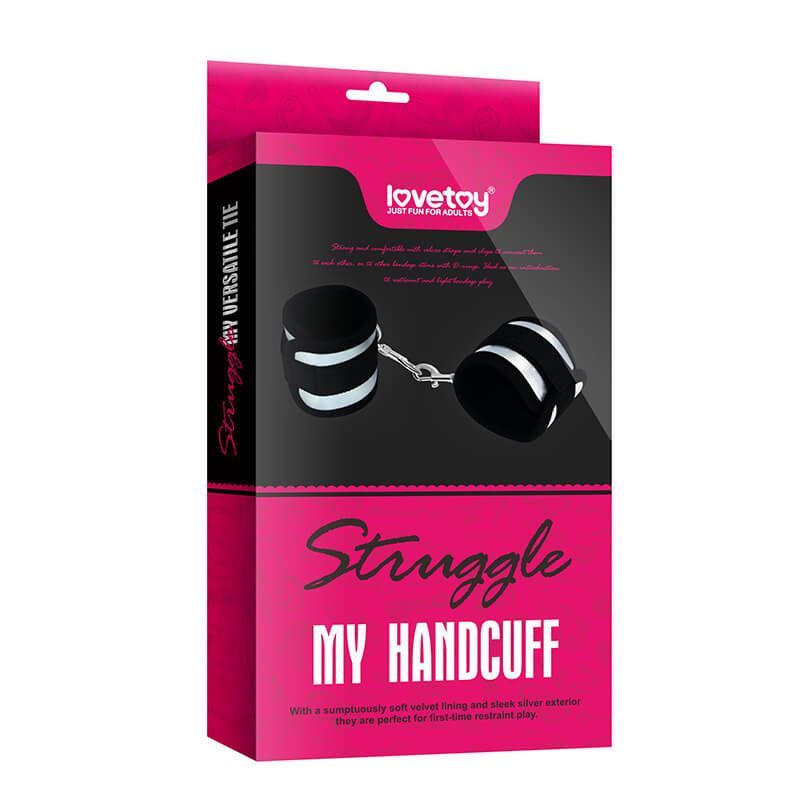 наручники декоративные lovetoy struggle my handcuff, черно-белые в России