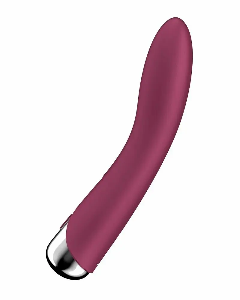 Вибратор для точки G  с ротацией Satisfyer Spinning Vibe 1, силикон, бордовый, 17,8 см