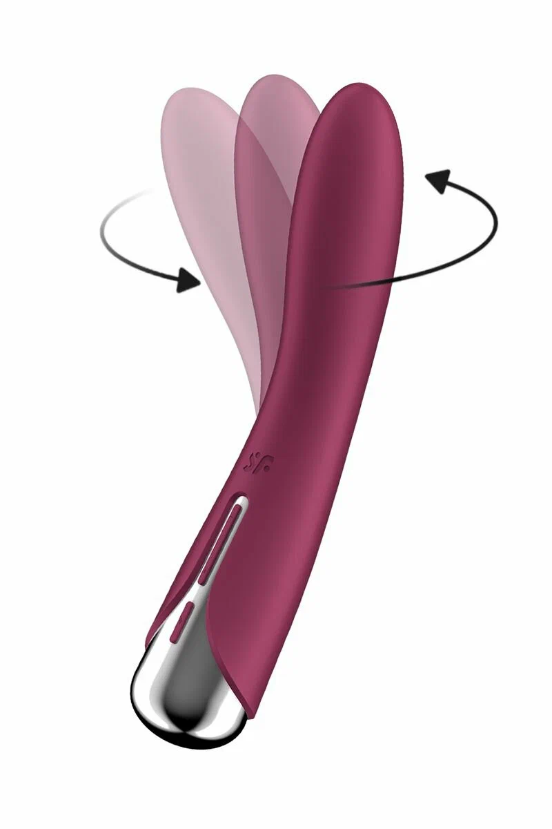 вибратор для точки g  с ротацией satisfyer spinning vibe 1, силикон, бордовый, 17,8 см в России