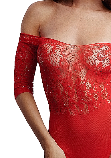 Эротическое боди со стразами crotchless rhinestone teddy в России