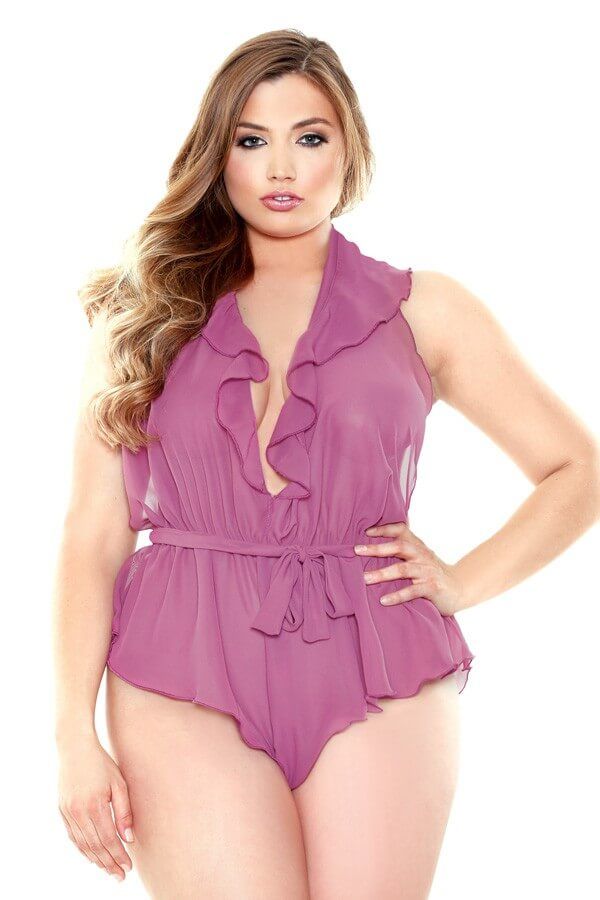 Эротическое боди fantasy lingerie halter neck romper, розовое в России