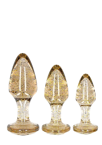 набор акриловых анальных пробок acrylic goldchip butt plug set в России