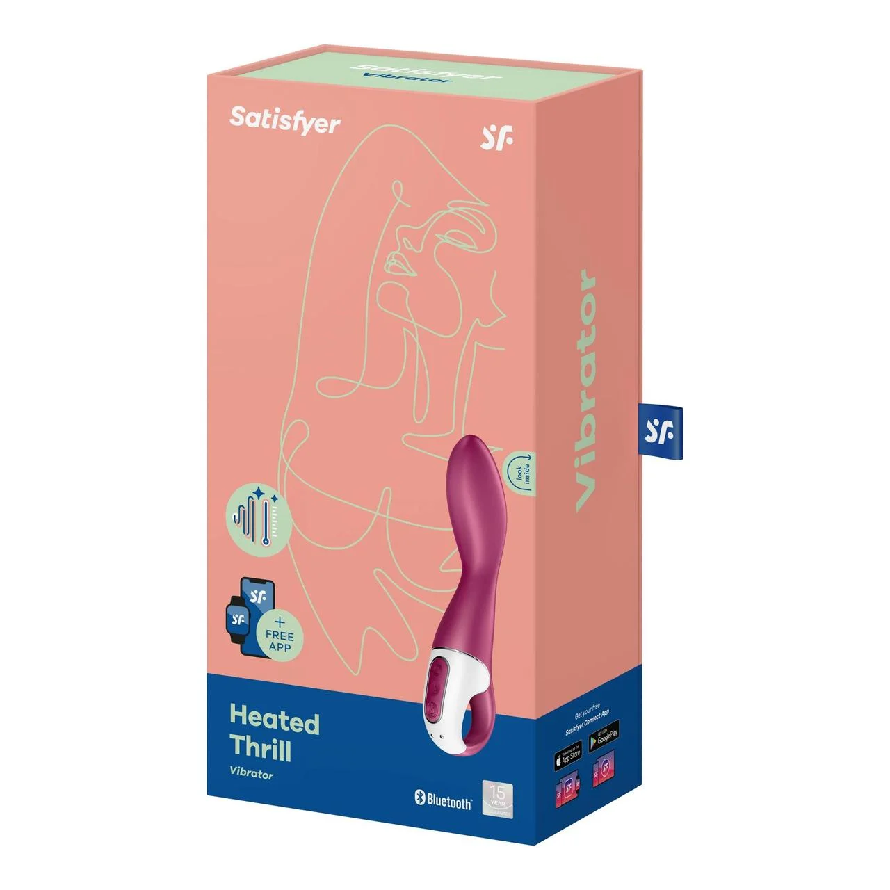 вибромасажер satisfyer heated thrill с подогревом и приложением, розовый в России
