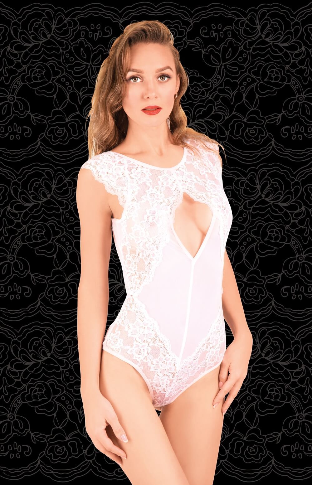 Эротическое боди flirton 2661, белое в России