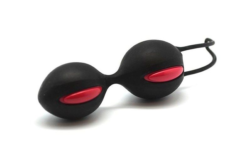 вагинальные шарики fun factory smartballs duo, чёрно-малиновые в России