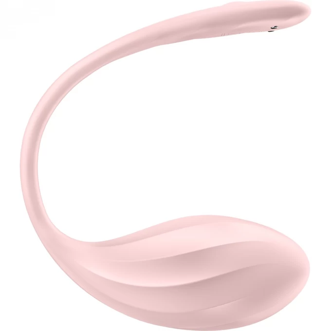 виброяйцо satisfyer ribbed petal connect app с пультом ду, розовое, 7,8 см в России