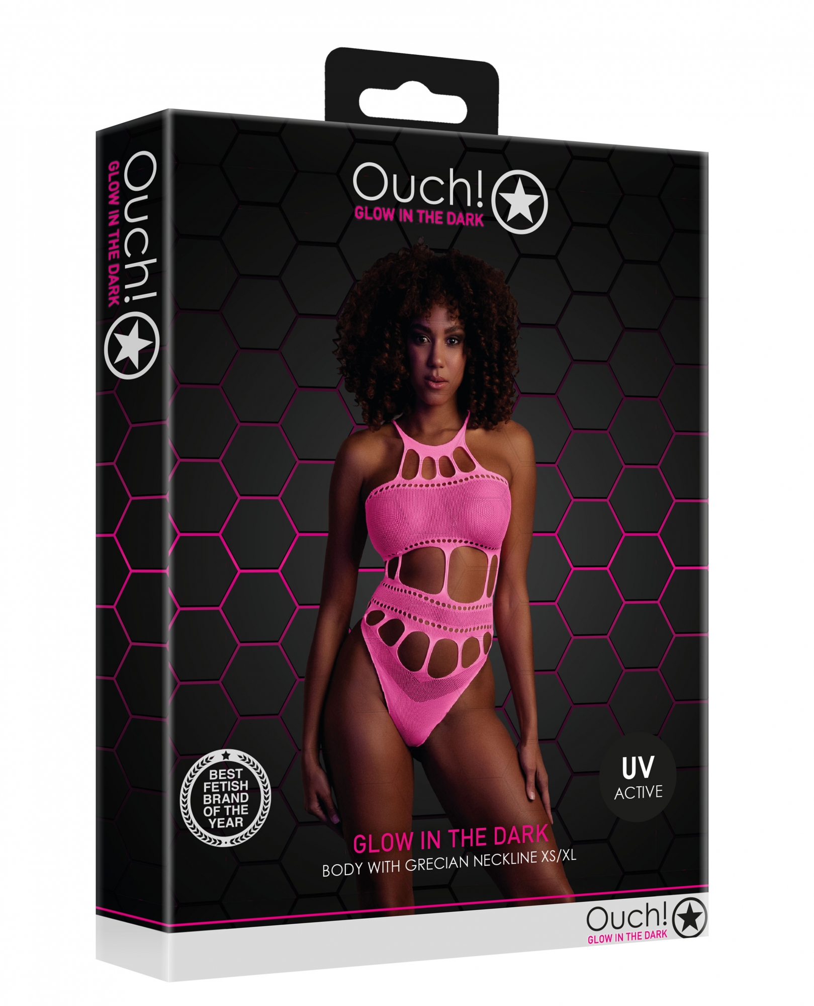 Боди with Grecian Neckline - Neon Pink - XS/XL