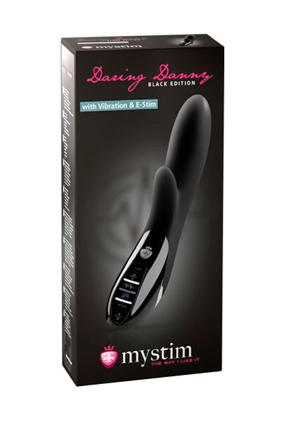 вибратор mystim daring danny  силиконовый с электростимуляцией черный, 27 см в России