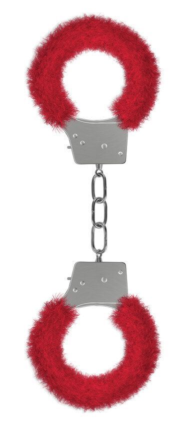 Наручники декоративные с мехом Shots Beginner"s Handcuffs Furry, красные