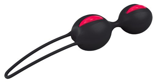 вагинальные шарики fun factory smartballs duo, чёрно-малиновые в России