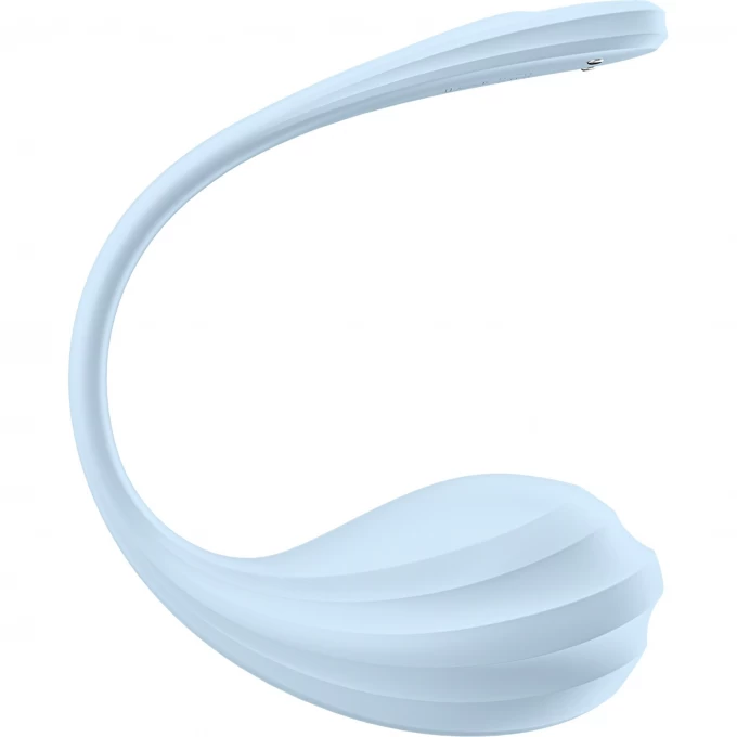 виброяйцо satisfyer smooth petal connect app, голубое, 6,5 см в России
