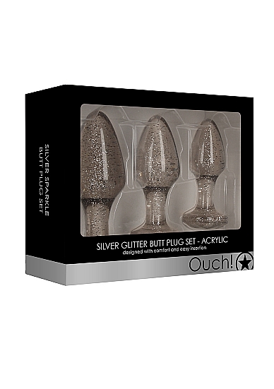 Набор акриловых анальных пробок Acrylic Goldchip Butt Plug Set