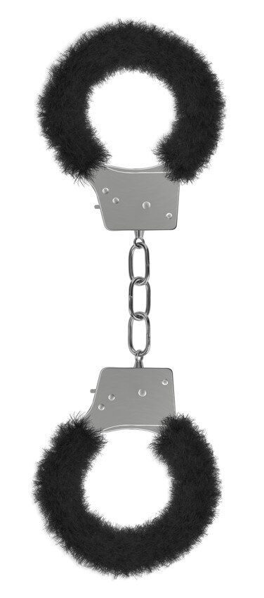 Наручники декоративные с мехом Shots Beginner"s Handcuffs Furry, черные