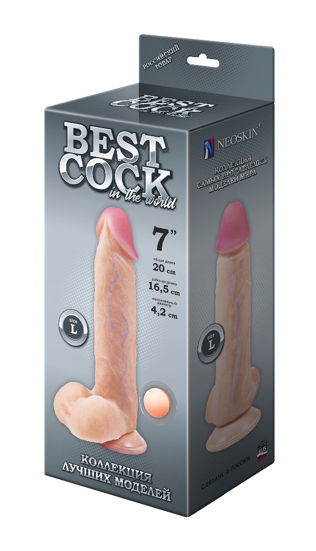 фаллоимитатор неоскин на присоске best cock 7" 592303ru в России