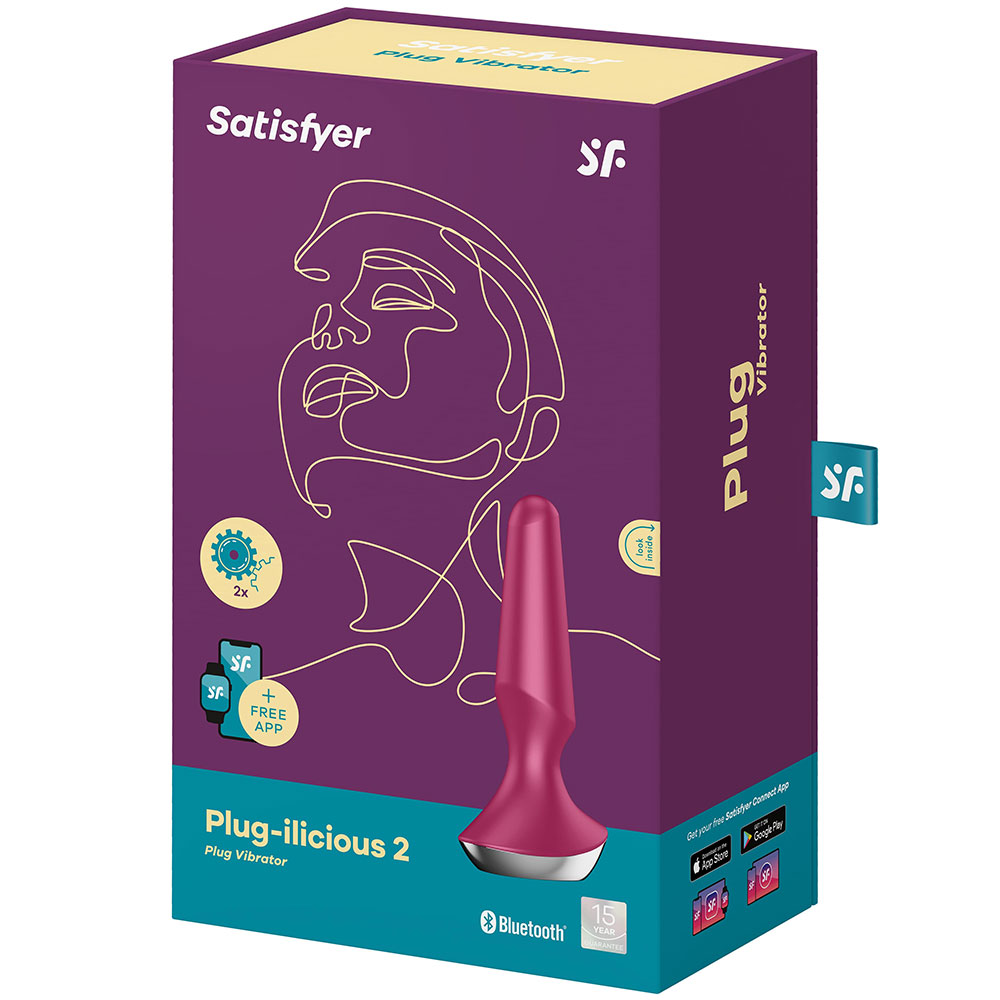 анальная пробка с вибрацией satisfyer plug ilicious 2 (малиновый)  в России