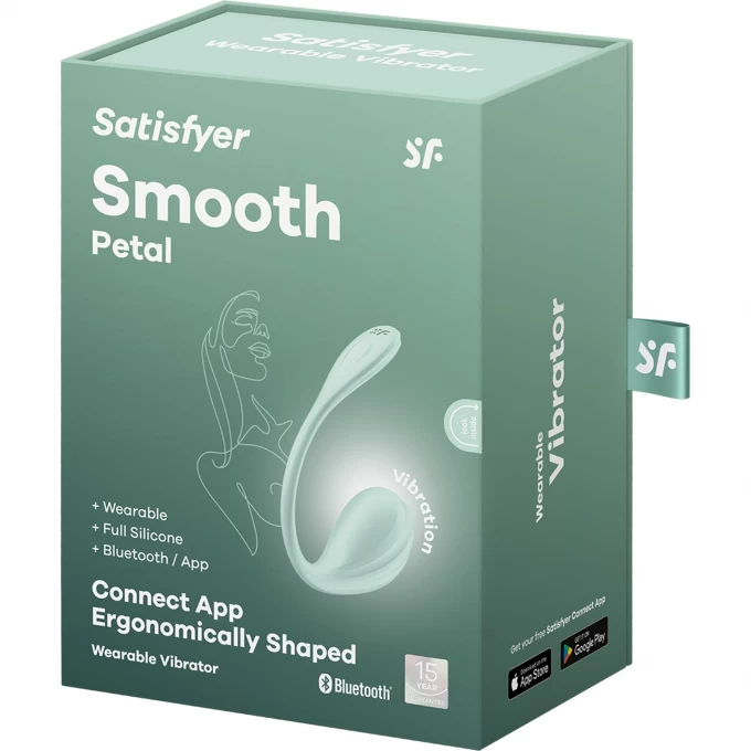 виброяйцо satisfyer smooth petal connect app, мятное, 6,5 см в России