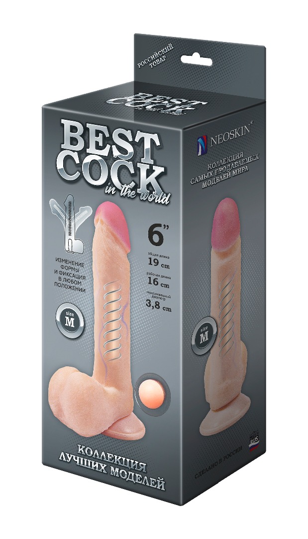 фаллоимитатор неоскин на присоске f&f best cock 6" 591404ru в России