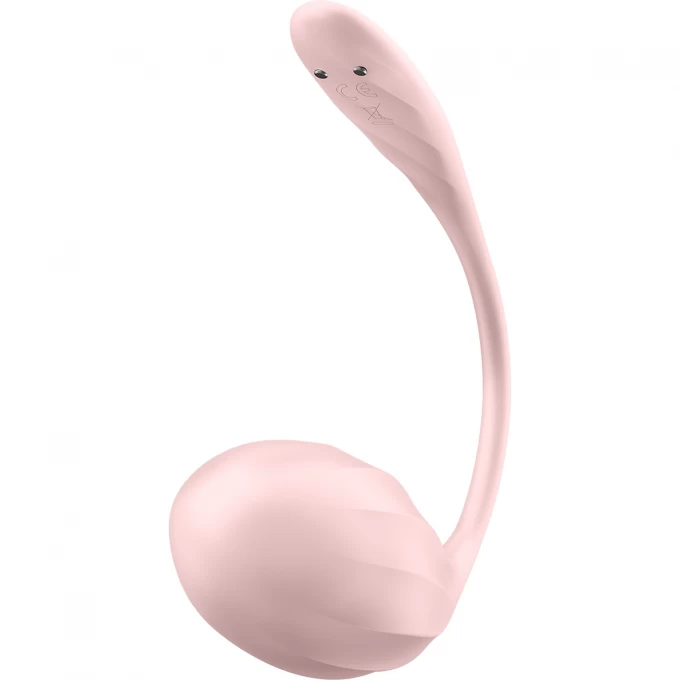виброяйцо satisfyer ribbed petal connect app с пультом ду, розовое, 7,8 см в России
