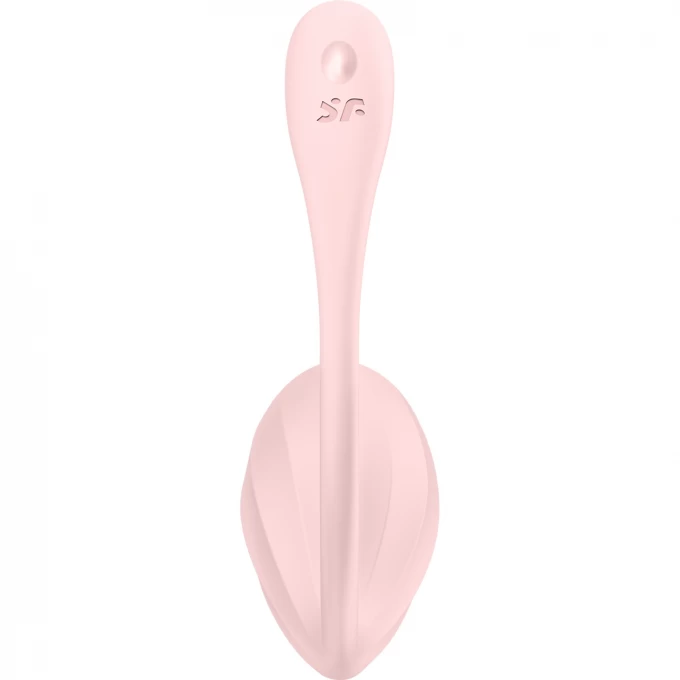 виброяйцо satisfyer ribbed petal connect app с пультом ду, розовое, 7,8 см в России