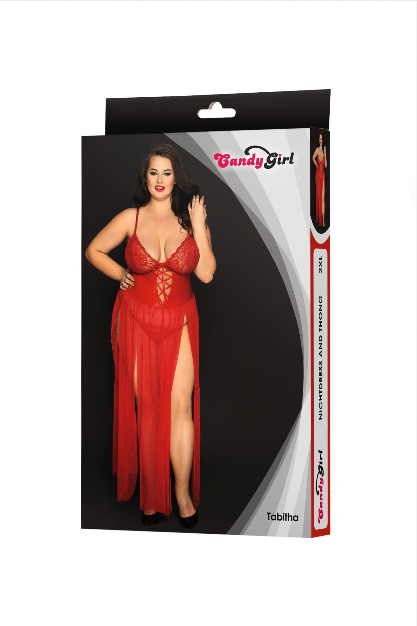Эротическое комбинация и стринги candy girl tabitha, красные, 2xl в России