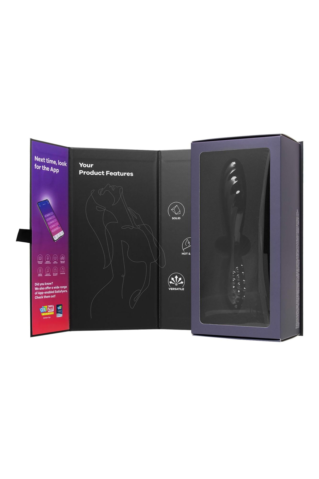 двухсторонний стеклянный стимулятор satisfyer dazzling crystal 11, чёрный в России
