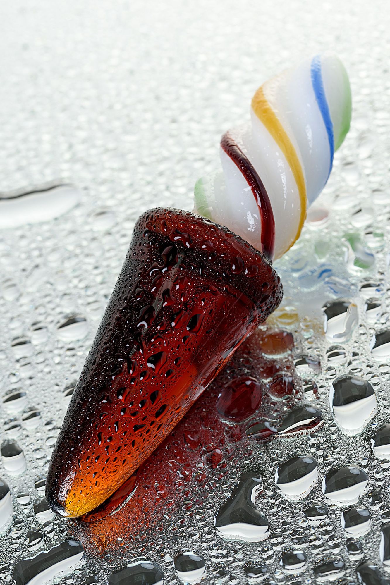 двусторонний фаллоимитатор sexus glass, стекло, коричневый, 16 см в России