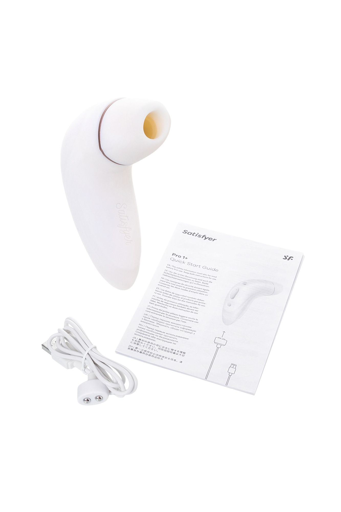 стимулятор клитора satisfyer pro plus vibration, силикон+abs пластик, белый, 19 см. в России