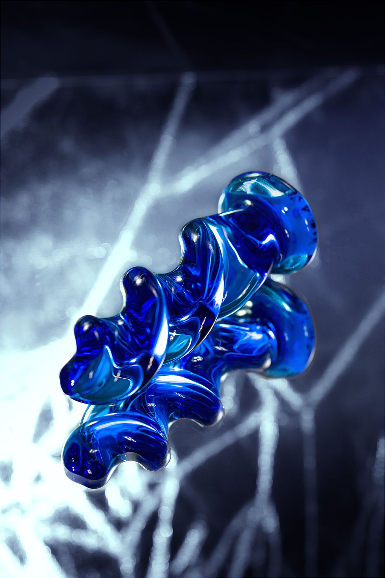 анальная втулка sexus glass, стекло, синяя, 12 см, ø 3,5 см в России