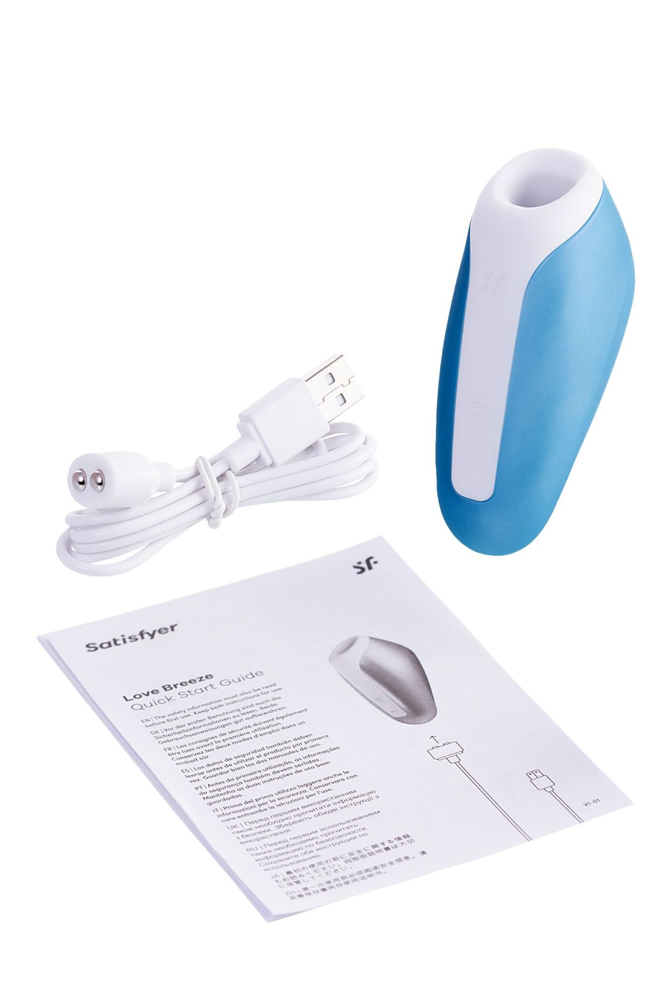 вакуум-волновой бесконтактный стимулятор клитора satisfyer love breeze, силикон, голубой, 9,5 см. в России