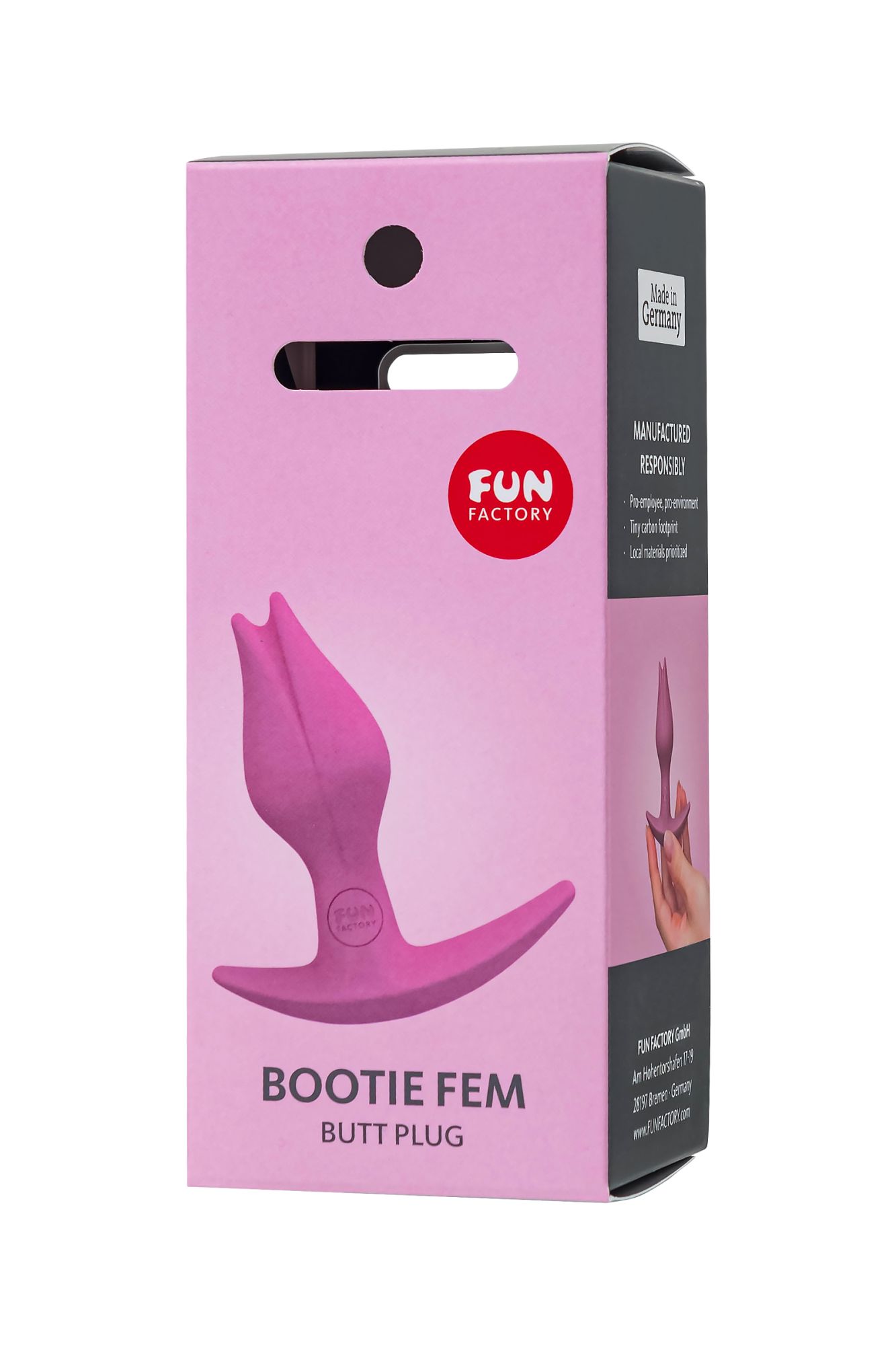 анальный стимулятор fun factory bootie fem силикон, розовый, 8,5 см в России