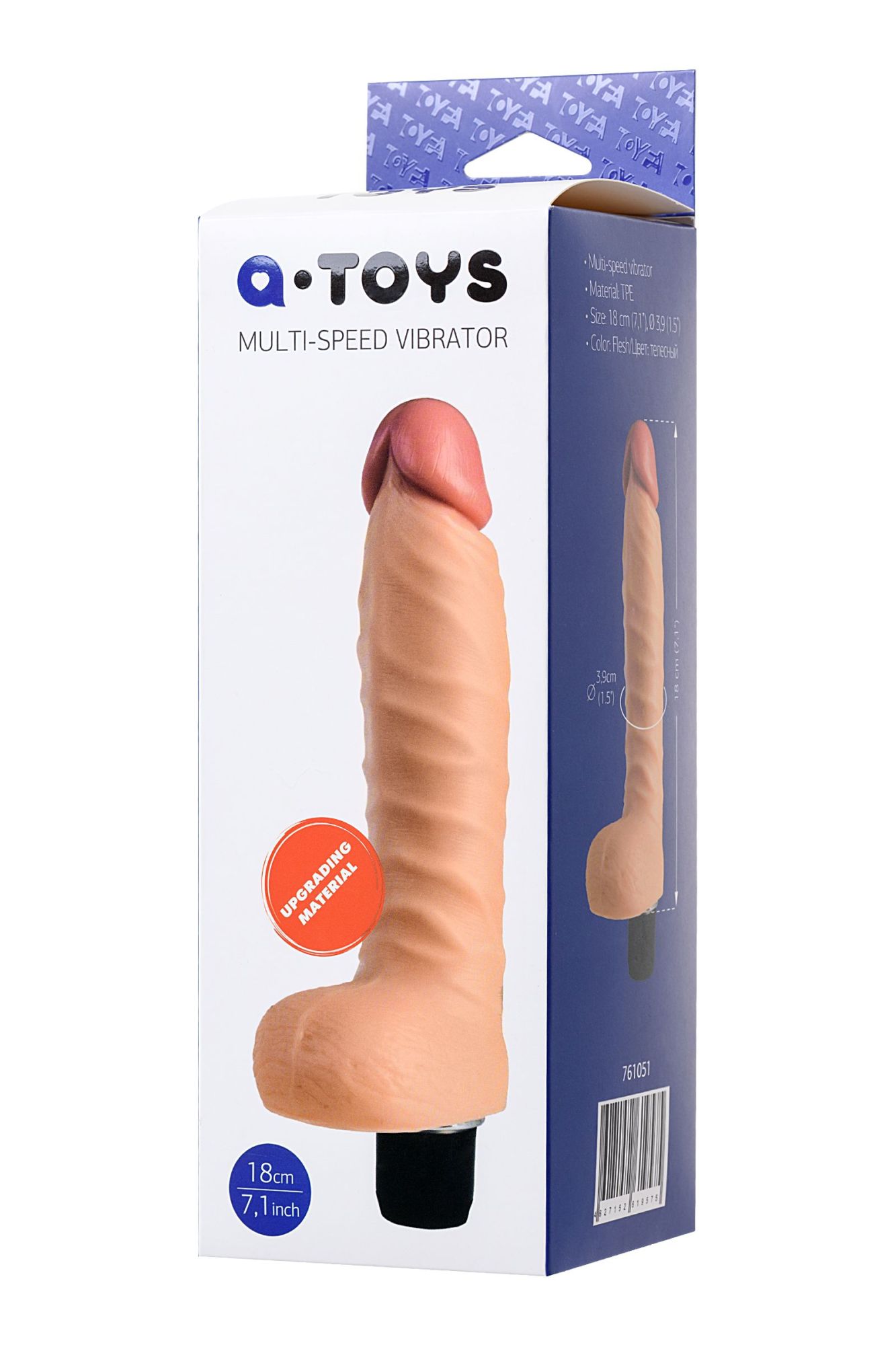 реалистичный вибратор toyfa  a-toys nod, tpe, телесный, 20,5 см в России