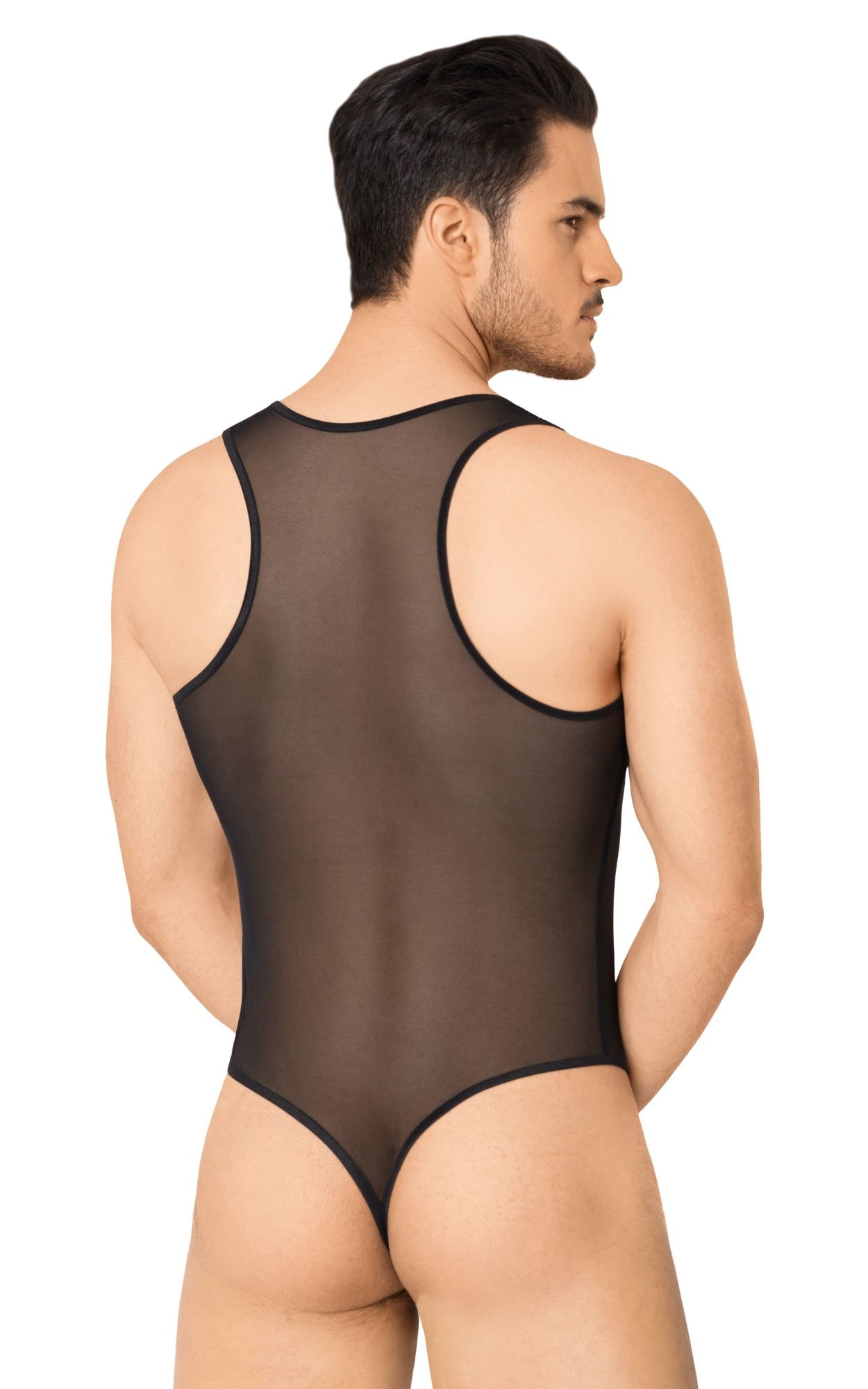 Эротическое боди из сетки мужское softline collection, черный, m/l в России