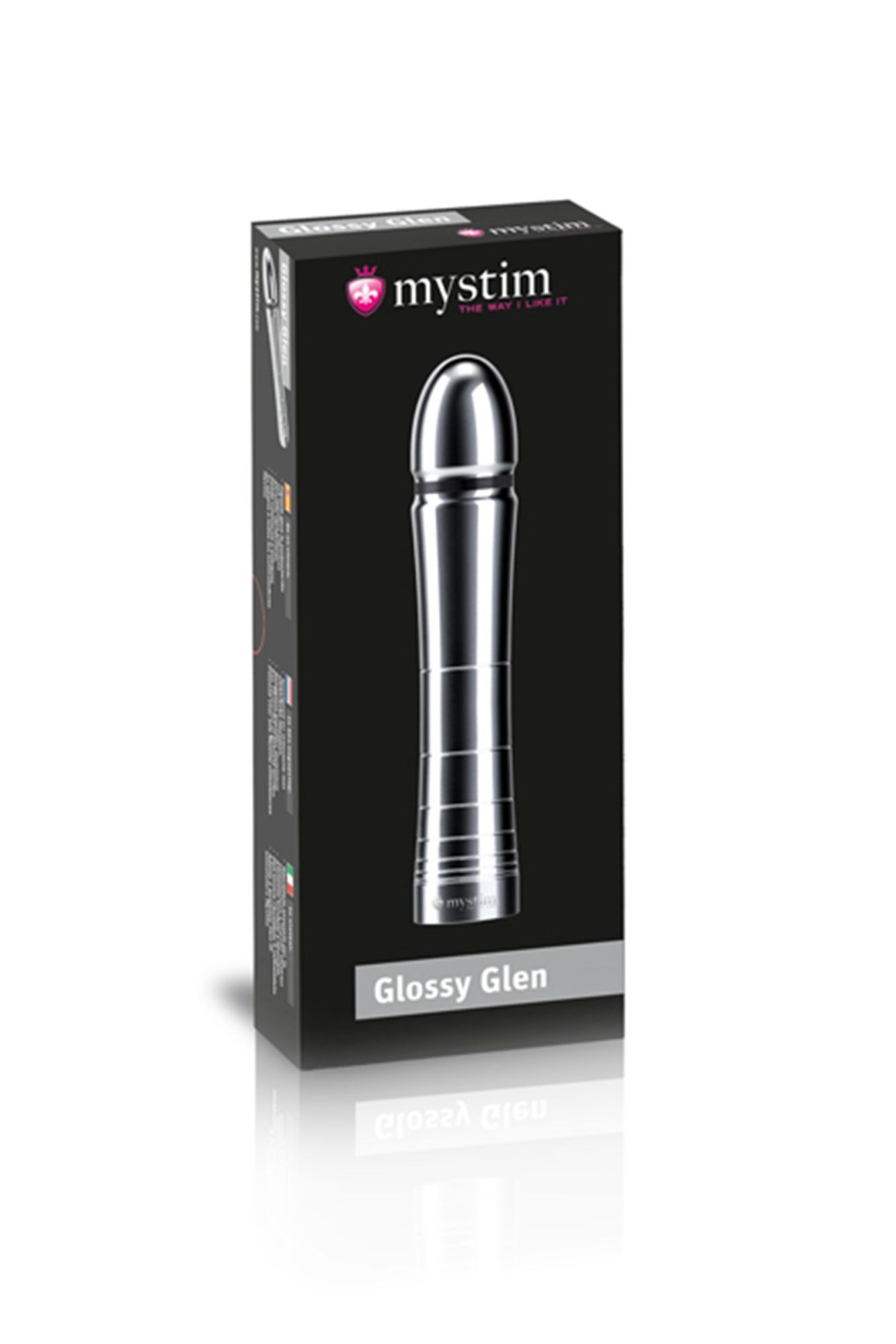фаллоимитатор mystim glossy glen, электростимуляция, хирургическая сталь, серебряный, 14 см в России