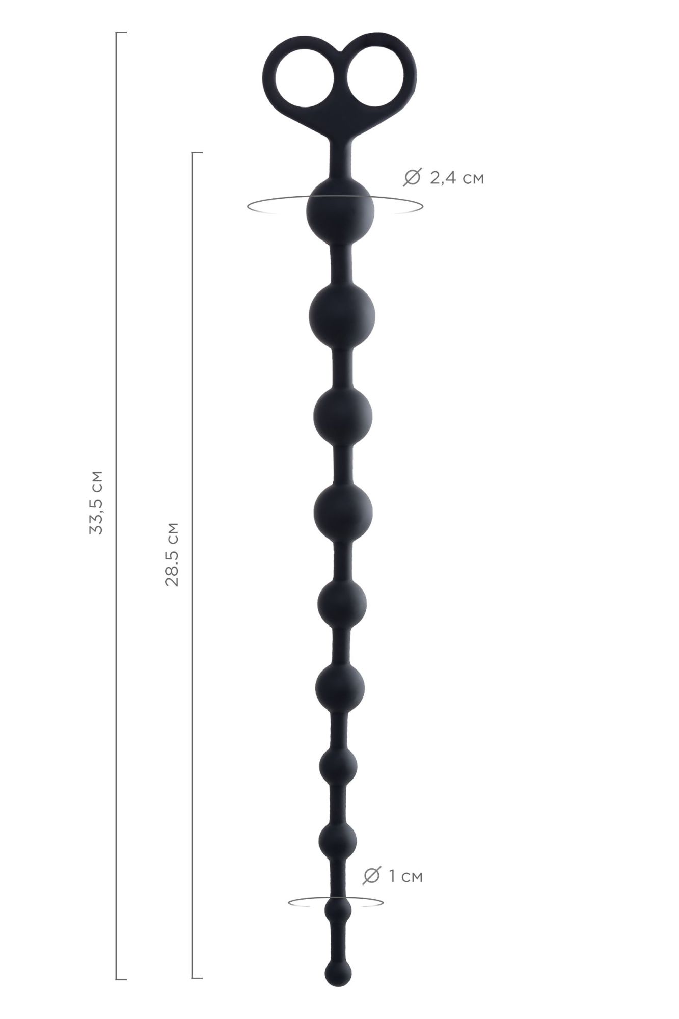 анальные бусы toyfa popo pleasure cephei, водонепроницаемые, силикон, черные, 33,5 см, ø 2,4 см в России