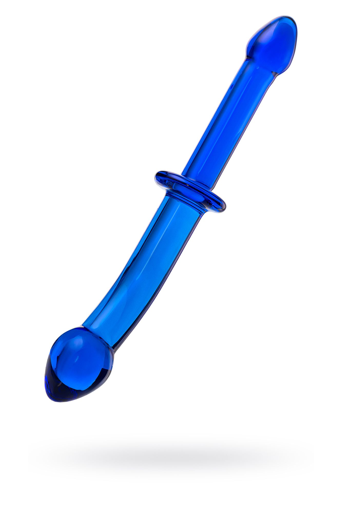 двусторонний фаллоимитатор sexus glass, стекло, синий, 25 см в России