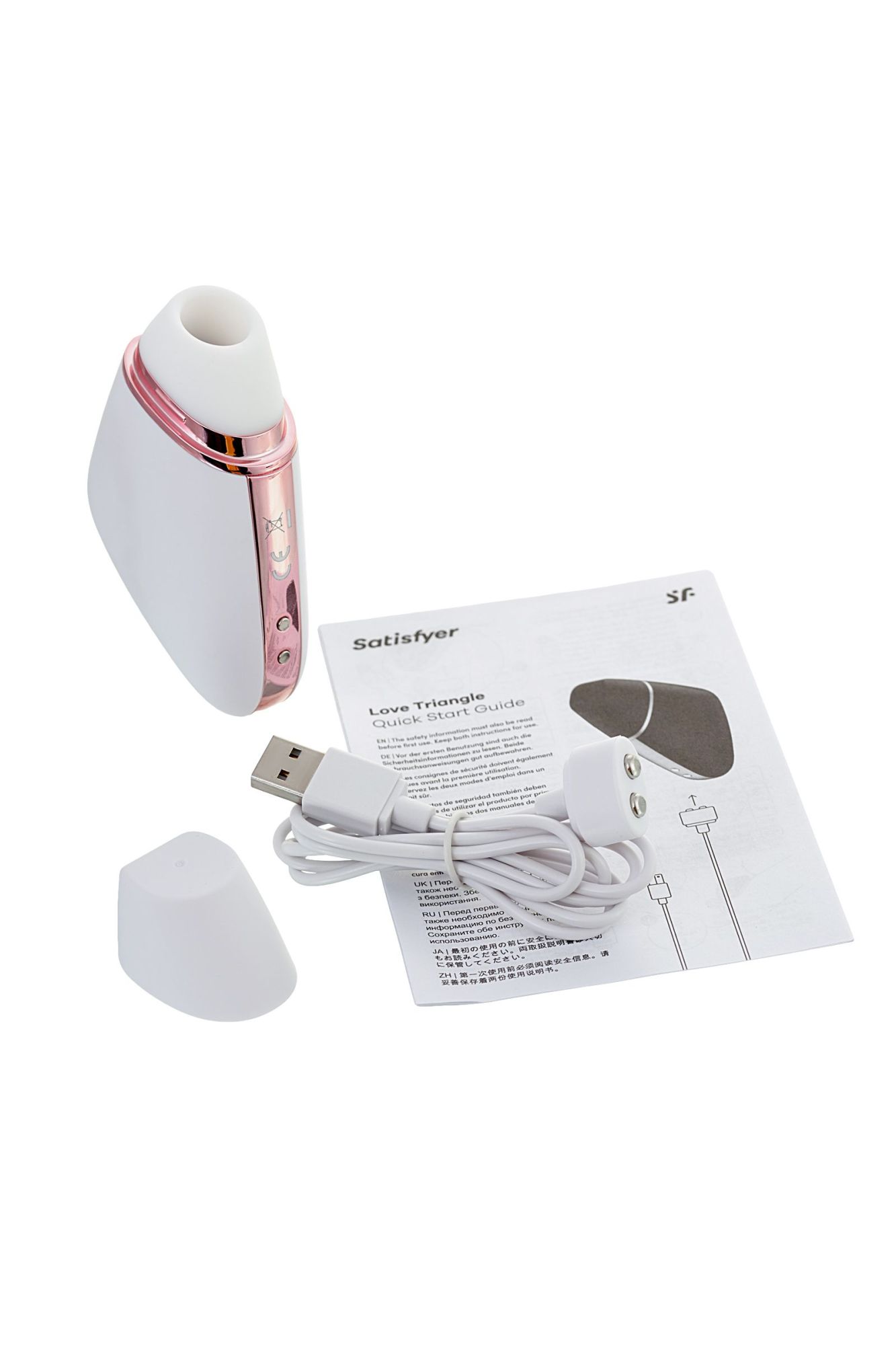 вакуум-волновой бесконтактный стимулятор клитора satisfyer love triangle, силикон, белый, 8,8 см. в России