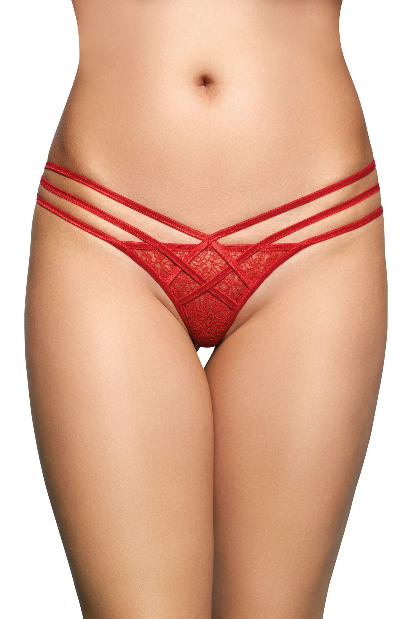 Эротическое стринги с геометрическим узором softline collection, красный, m/l в России