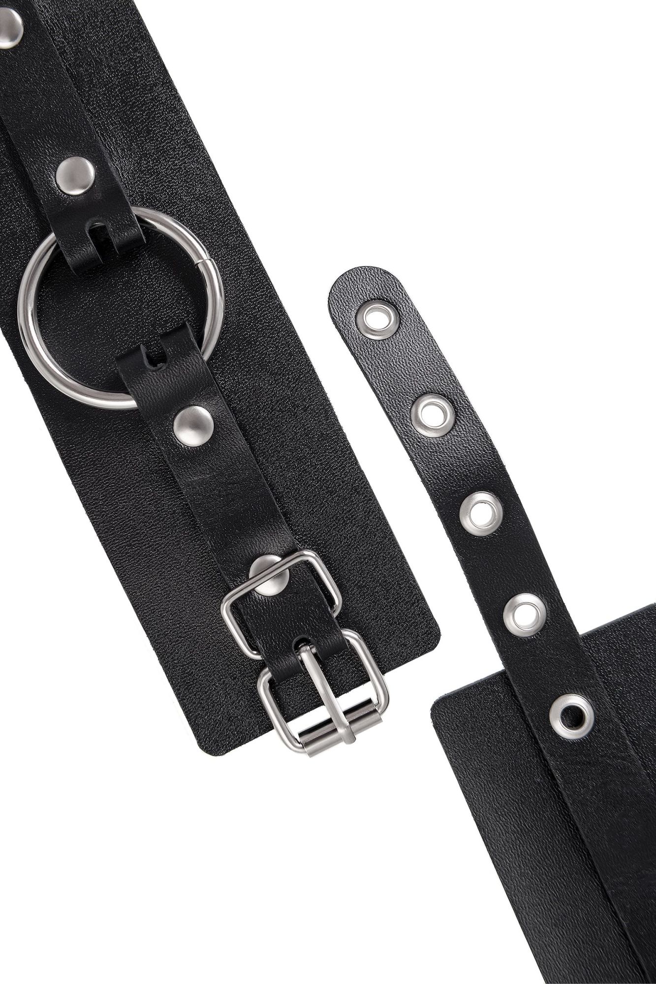 оковы pecado bdsm, из толстой кожи с люверсами, натуральная кожа, чёрные в России