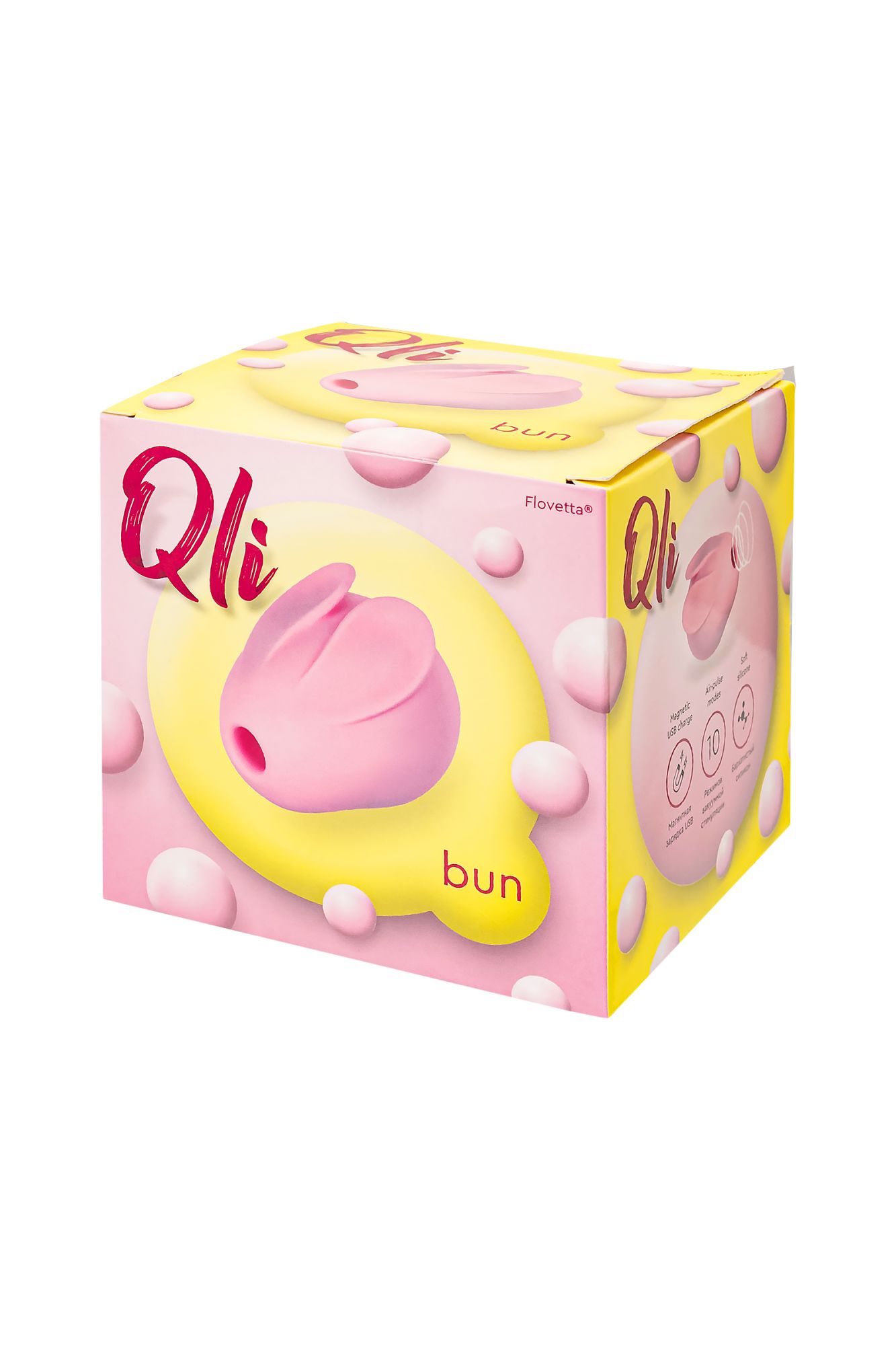 вакуум-волновой стимулятор клитора qli by flovetta bun, силикон, розовый, 6,5 см в России