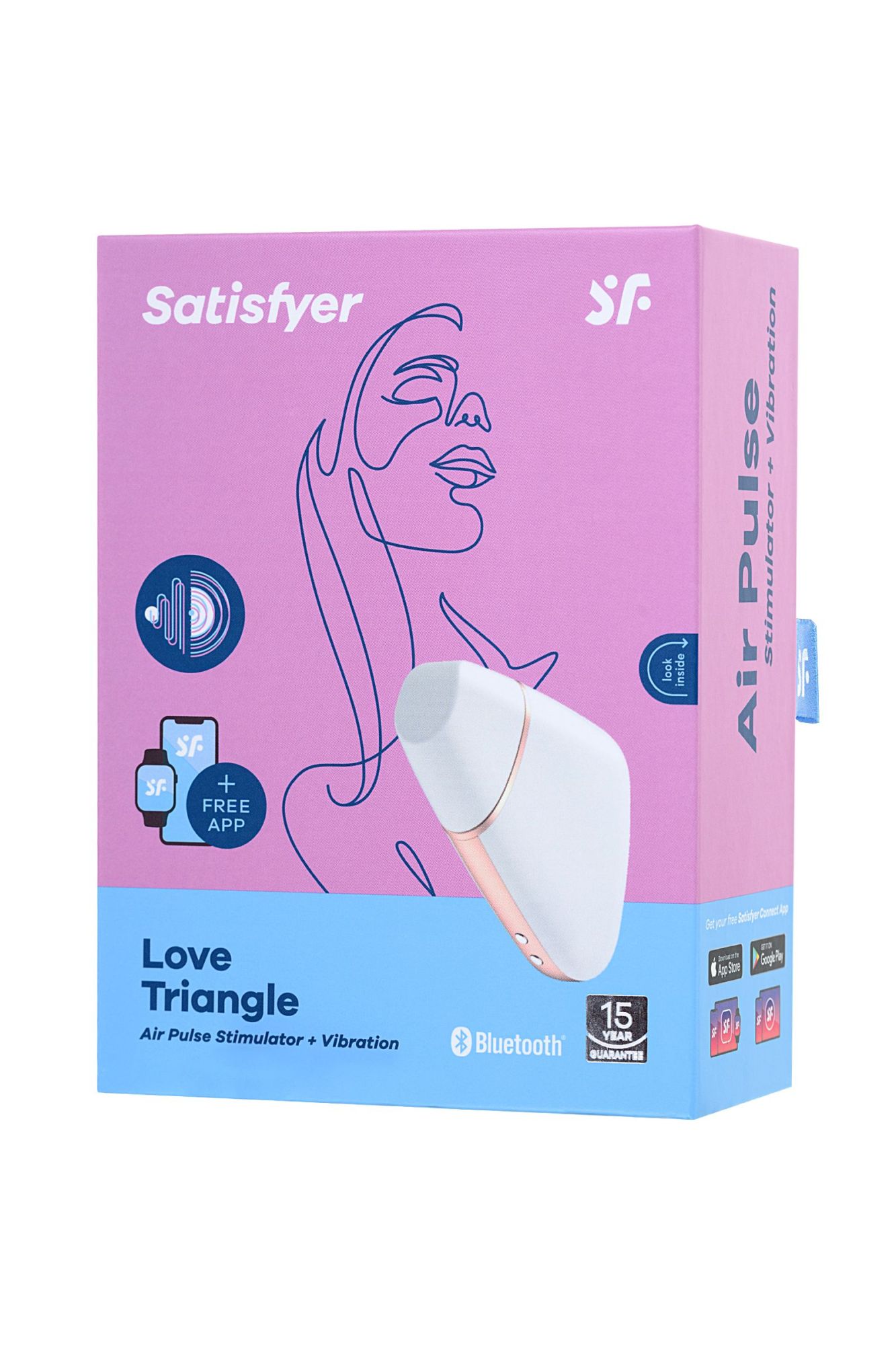вакуум-волновой бесконтактный стимулятор клитора satisfyer love triangle, силикон, белый, 8,8 см. в России