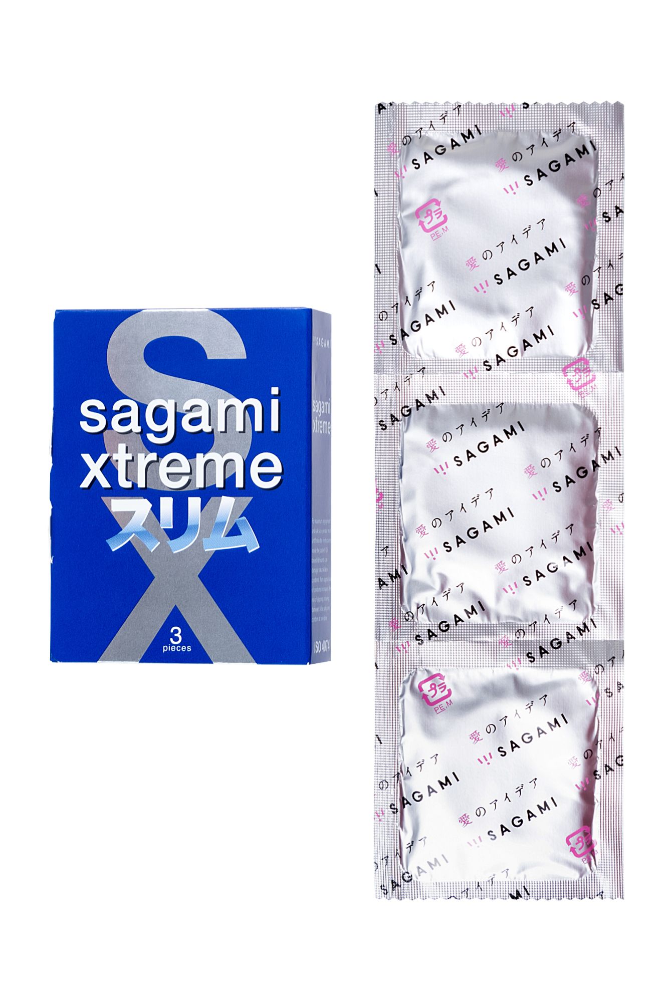 презервативы sagami, extreme, feel fit, гладкие, 19 см, 5,1 см, 3 шт. в России