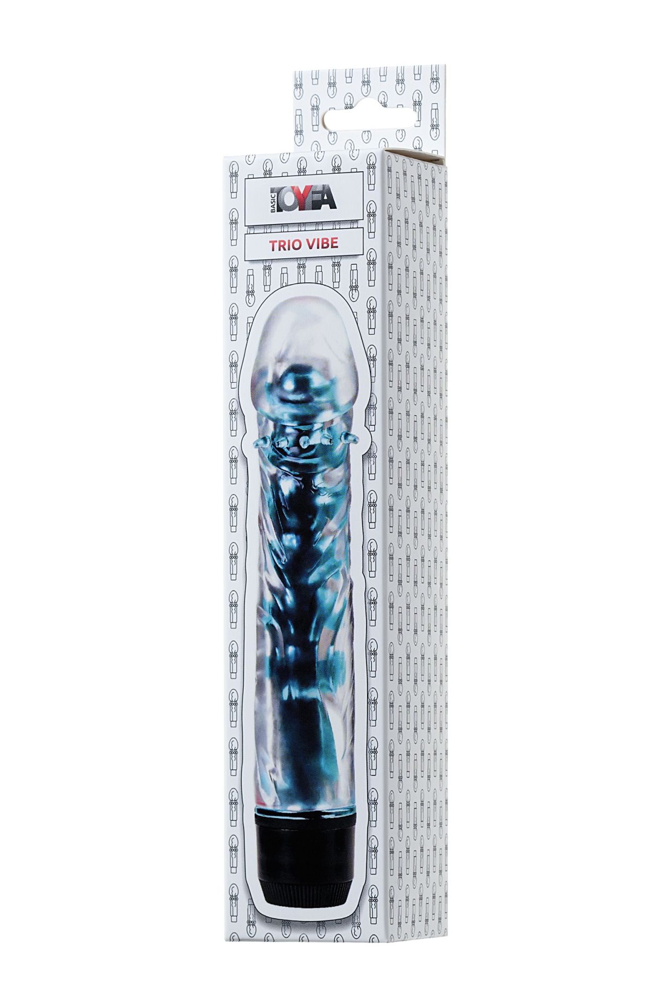 вибратор toyfa trio vibe, tpe, голубой, 15,5 см в России