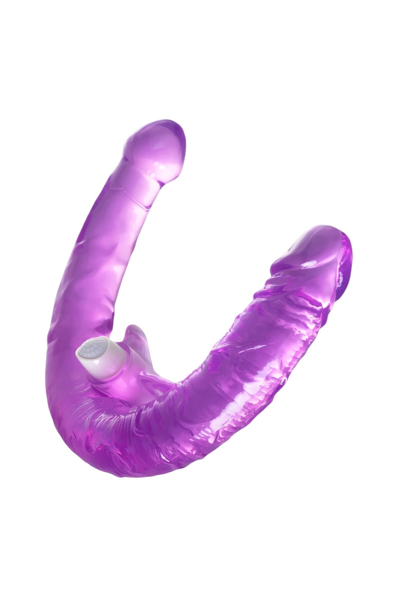 фаллоимитатор двусторонний с вибропулей toyfa double dildo with vibro bullet, tpr, фиолетовый, 35 см в России