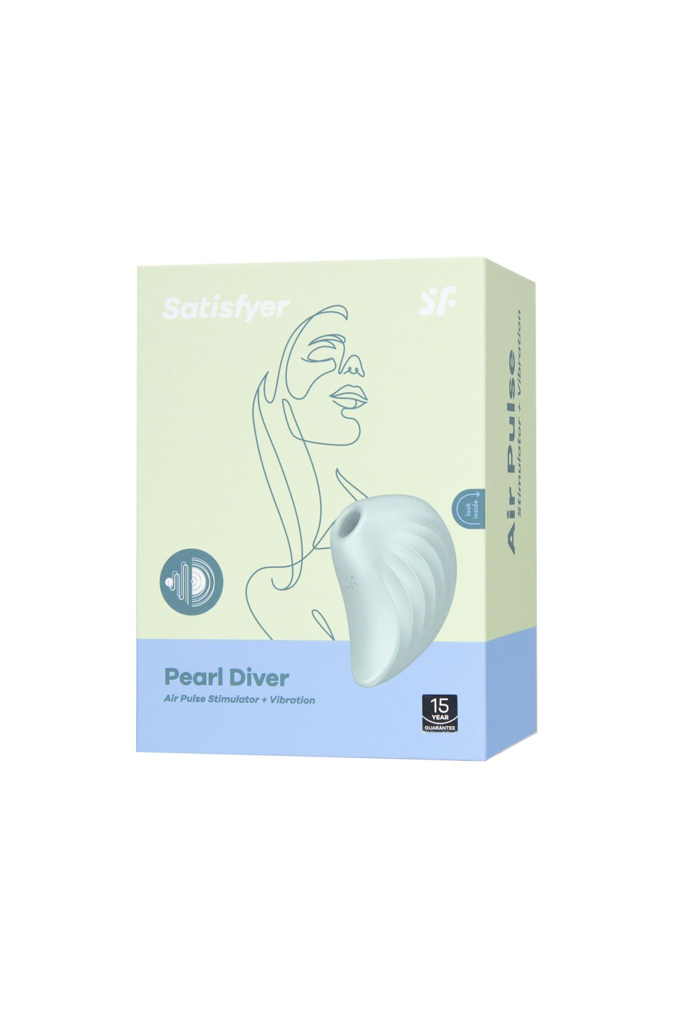 вакуум-волновой бесконтактный стимулятор клитора satisfyer pearl diver, силикон, зеленый, 5 см в России