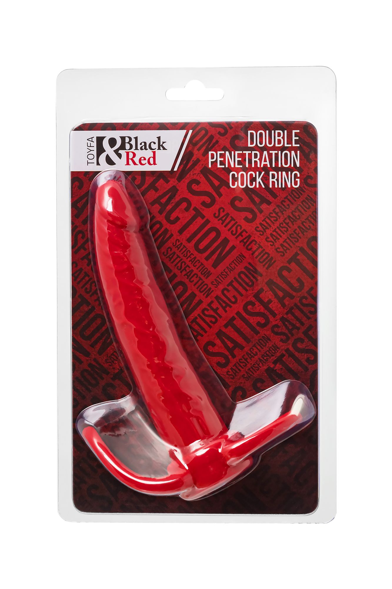 насадка на пенис для двойного проникновения black&red by toyfa , силикон, красный, 16,5 см в России