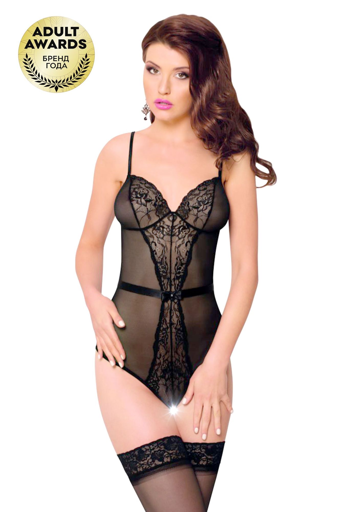 Эротическое боди c интимным вырезом softline collection linda, черный, s/m в России