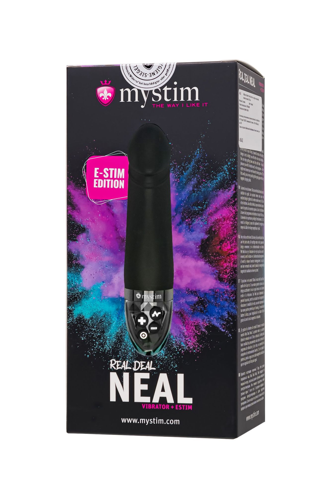 вибратор mystim real deal neal с электростимуляцией, силикон, черный, 16,5 см в России