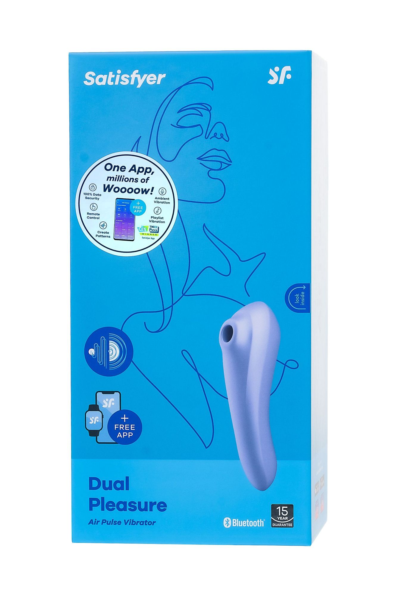 вакуум-волновой бесконтактный стимулятор клитора satisfyer dual pleasure, силикон, фиолетовый, 17,9 в России